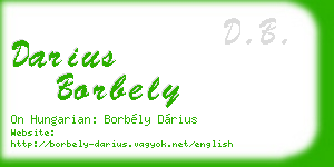 darius borbely business card